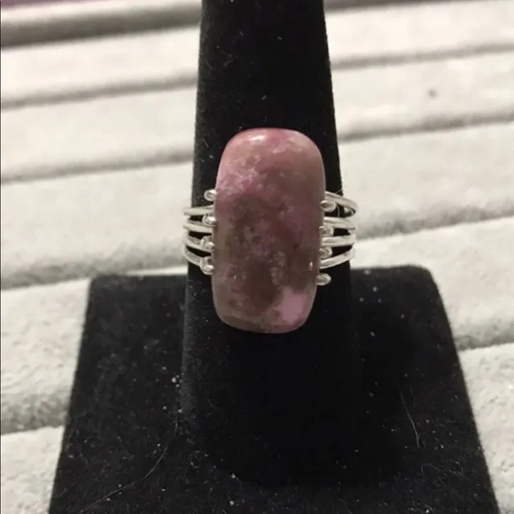 New Sterling Silver Cobalto Calcite Rectangular Ring Size 9.25-9.5 Crystal Gems - Picture 9 of 16